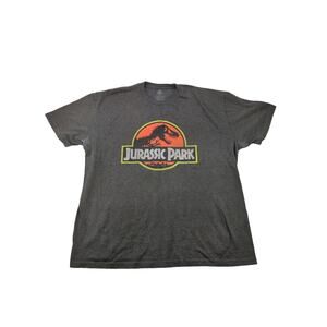 Mens Retro Jurassic Park T Shirt Size XL Black Universal Studios & Amblin